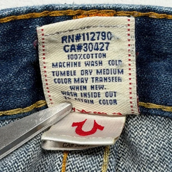 True Religion Bootcut Jeans Womens 28 Blue Excellent Low Rise Made in USA 04502